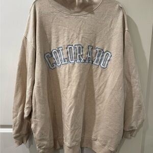 Aerie Tan Sweatshirt with Colorado Graphic